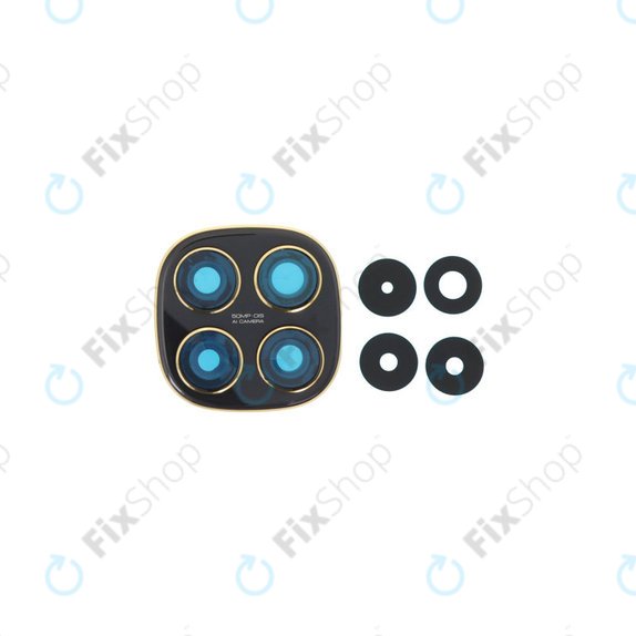 Lente fotocamera posteriore con frame per Xiaomi Poco X7, Black