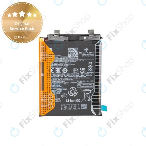 Batteria per Xiaomi 13T Pro, 5000mAh, BM5S, 1330103000035B, Genuine Service Pack