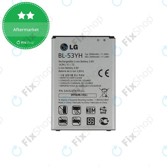 Batteria per LG G3 D855, BL-53YH, 3000mAh