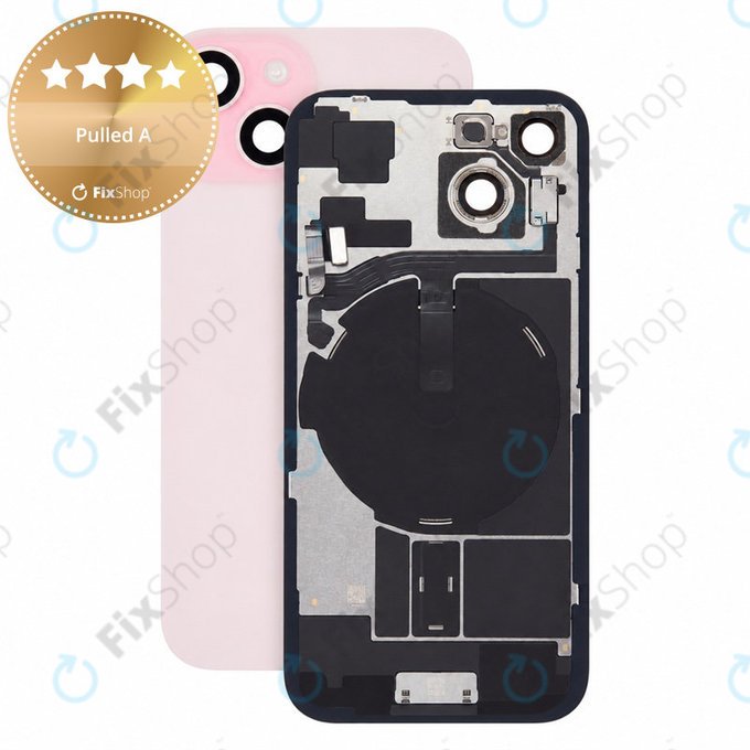 Vetro scocca posteriore per iPhone 15, Pink, Pulled A