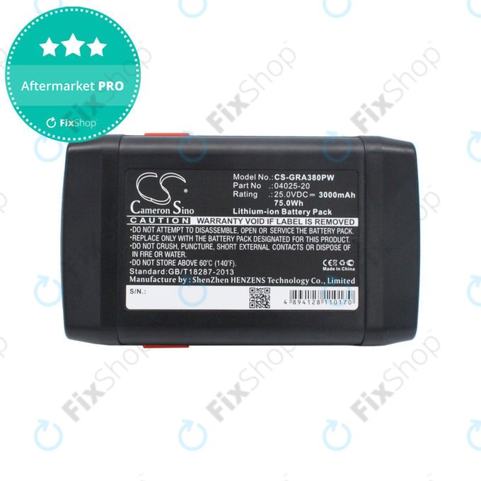 Batteria per Gardena 380 Li, 8838, 04025-20, Li-Ion, 3000mAh, 25V, HQ