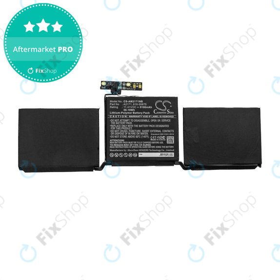 Batteria A2171 per MacBook Pro 13" A2159 (2019), A2289 (2020), A2338 (2020), 5100mAh, HQ