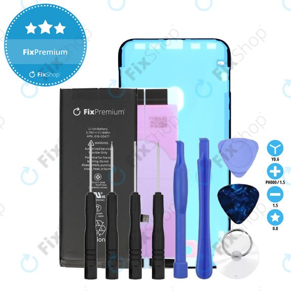 Batteria per iPhone XR, 2942mAh, Adesivo, Attrezzi, FixPremium