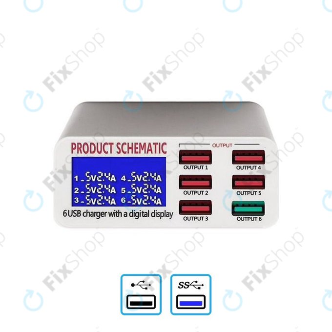 Stazione di ricarica USB con USB 3.0, Product Schematic 896