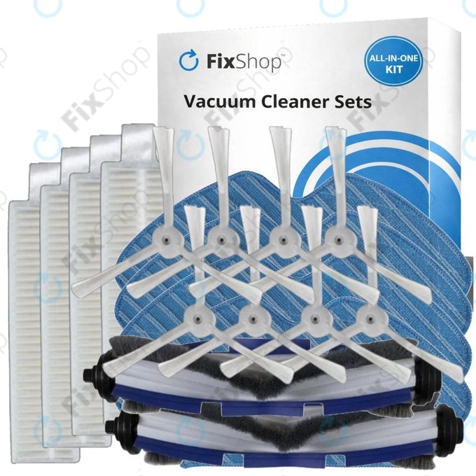 Set di ricambi per Rowenta Explorer s60 (2x spazzola principale, 4x filtro, 8x spazzola laterale, 4x panno mop)