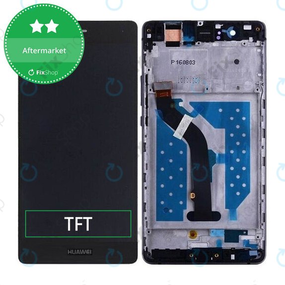 Schermo per Huawei P9 lite, Black, Vetro touch con cornice