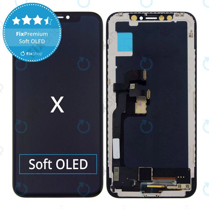 Schermo Soft OLED per iPhone X, Vetro touch con cornice, FixPremium
