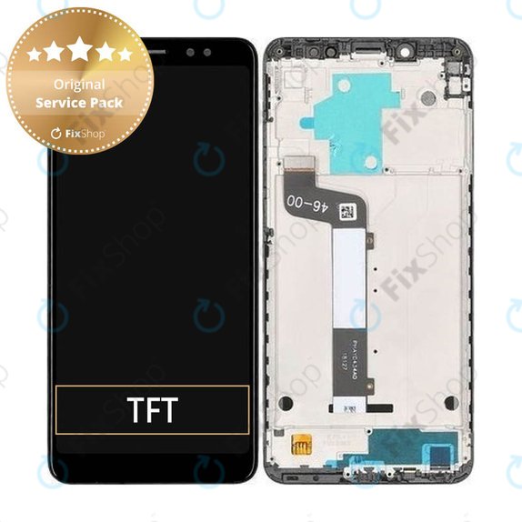 Schermo per Xiaomi Redmi Note 5 Pro, Black, Vetro touch con cornice, 560610027033, Genuine Service Pack