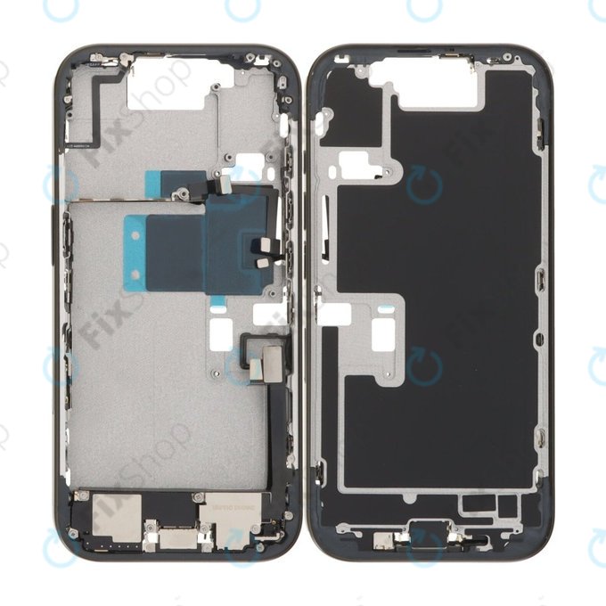 Telaio centrale con pulsanti di accensione, volume e fotocamera per iPhone 16 Pro, Black Titanium