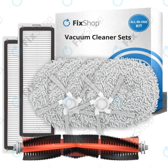 Set di ricambio per Xiaomi Dreame Bot W10, W10 Pro (1x Spazzola principale, 2x Filtri, 2x Spazzole laterali, 2x Panni per mocio)