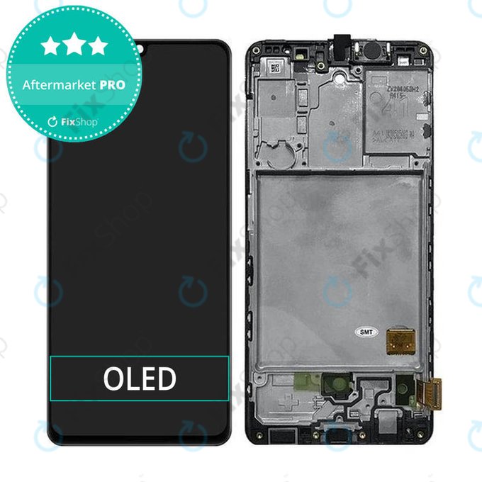 Schermo OLED per Samsung A41 A415F, Prism Crush Black, Vetro touch con cornice