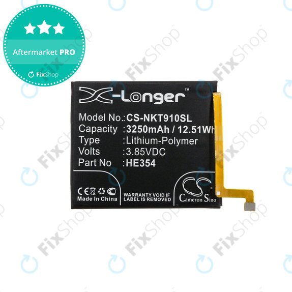 Batteria per Nokia 9 PureView, 3250mAh, Li-Pol, 3.85 V, HE354, HQ