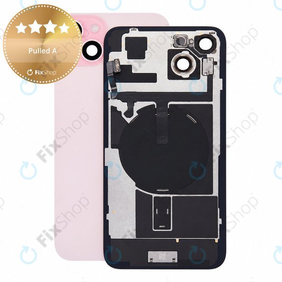 Vetro scocca posteriore per iPhone 15 Plus, Pink, Pulled A