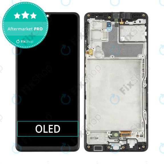 Schermo OLED per Samsung A42 5G A426B, Black, Vetro touch con cornice
