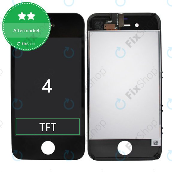 Schermo per iPhone 4, Black, Vetro touch con cornice