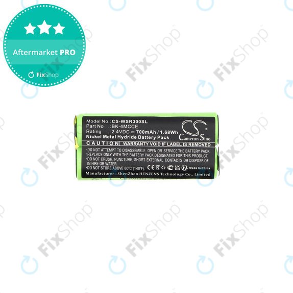 Batteria per Waterpik 900 Sonic Toothbrush, Sensonic Plus Sr-3000, BK-4MCCE, Ni-MH, 700mAh, 2.4V, HQ