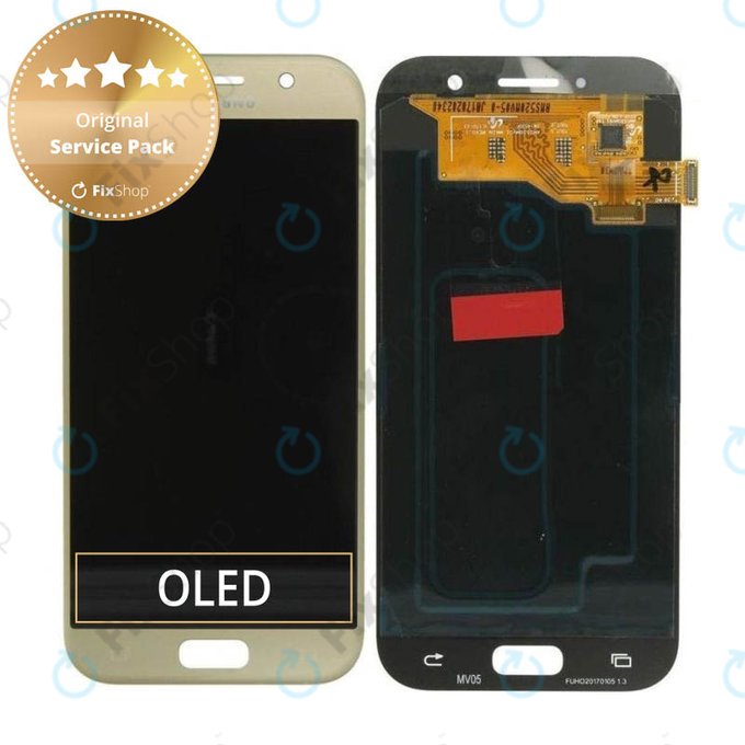 Schermo per Samsung A5 A520F (2017), Gold Sand, Vetro touch senza cornice, GH97-19733B, GH97-20135B, Genuine Service Pack