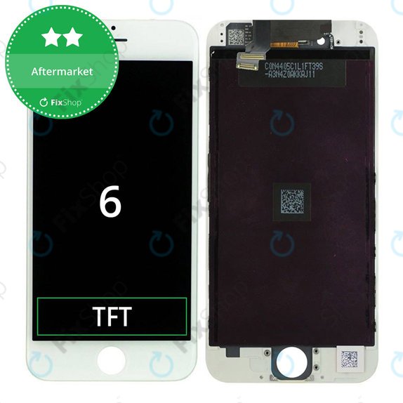 Schermo per iPhone 6, White, Vetro touch con cornice