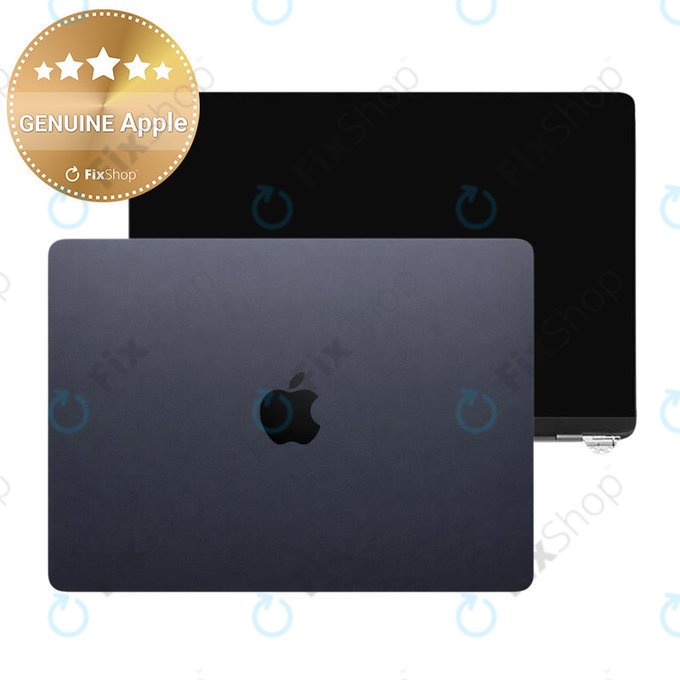 Schermo LCD per MacBook Air 13", A3113 (2024), con vetro frontale e copertura, Midnight, 661-40281, Genuine Apple