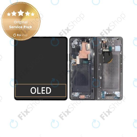 Schermo per Samsung Z Fold 5 F946B, Gray, Vetro touch con cornice, GH82-31842D, Genuine Service Pack