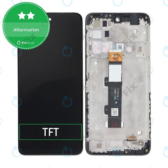 Schermo per Motorola Moto E32s, Slate Grey, Vetro touch con cornice