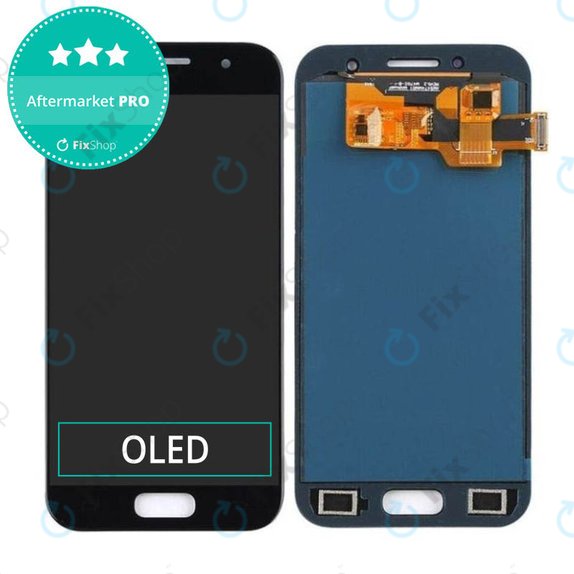 Schermo OLED per Samsung A3 A320F (2017), Black, Vetro touch senza cornice