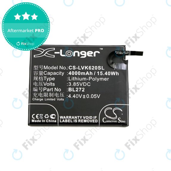 Batteria per Lenovo K6 Power, BL272, Li-Pol, 3.85V, 4000mAh, HQ