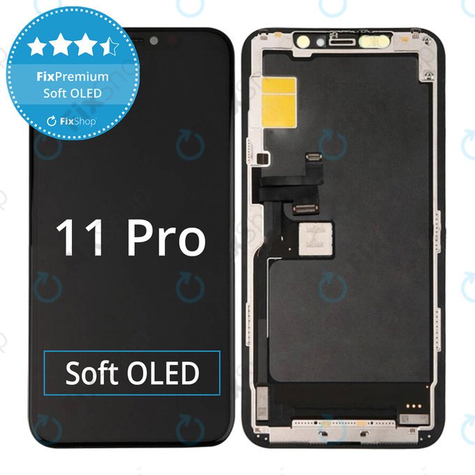 Schermo Soft OLED per iPhone 11 Pro, Vetro touch con cornice, FixPremium