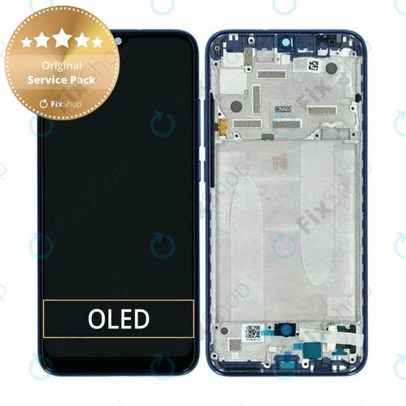 Schermo per Xiaomi Mi A3, Not just Blue, Vetro touch con cornice, 5610100380B6, Genuine Service Pack
