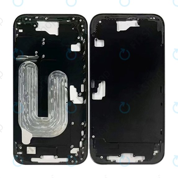 Telaio centrale con pulsanti di accensione e volume per iPhone 16 Plus, Black