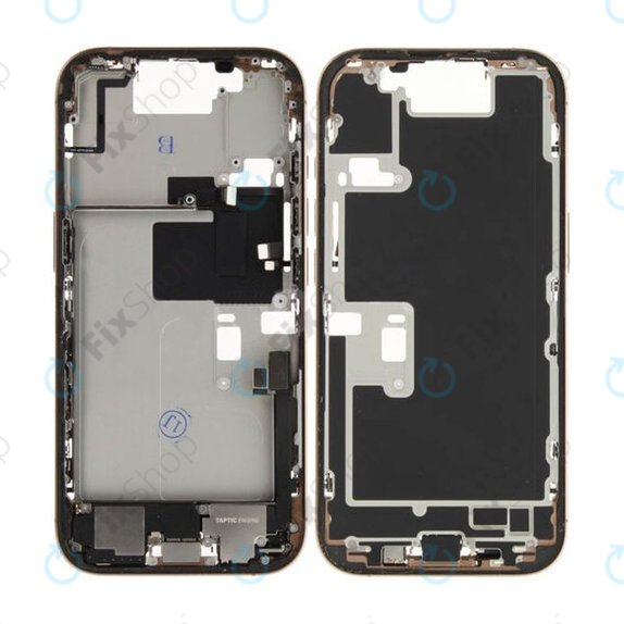 Telaio centrale con pulsanti di accensione e volume per iPhone 16 Pro, Titanio sabbia