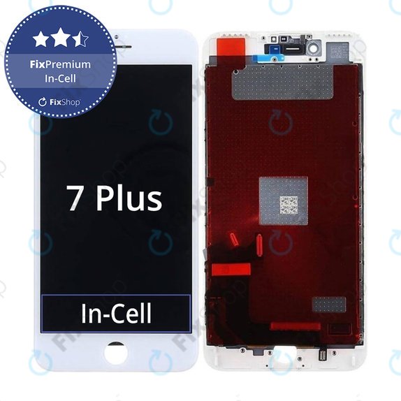 Schermo In-Cell per iPhone 7 Plus, White, Vetro touch con cornice, FixPremium