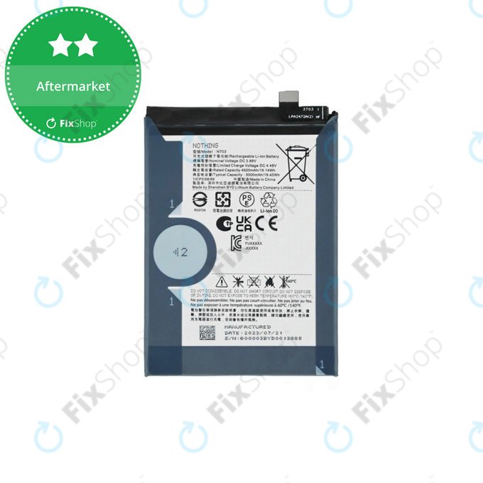 Batteria per Nothing CMF Phone 1, Phone (2a) Plus, NT03, 5000mAh
