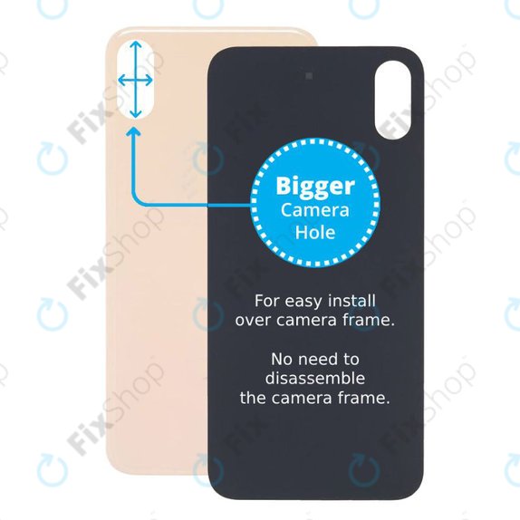 Vetro scocca posteriore con fGold fotocamera più grande per iPhone XS, Gold