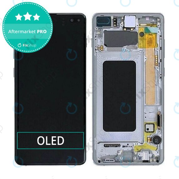 Schermo OLED per Samsung S10 Plus G975F, Prism Black, Vetro touch con cornice