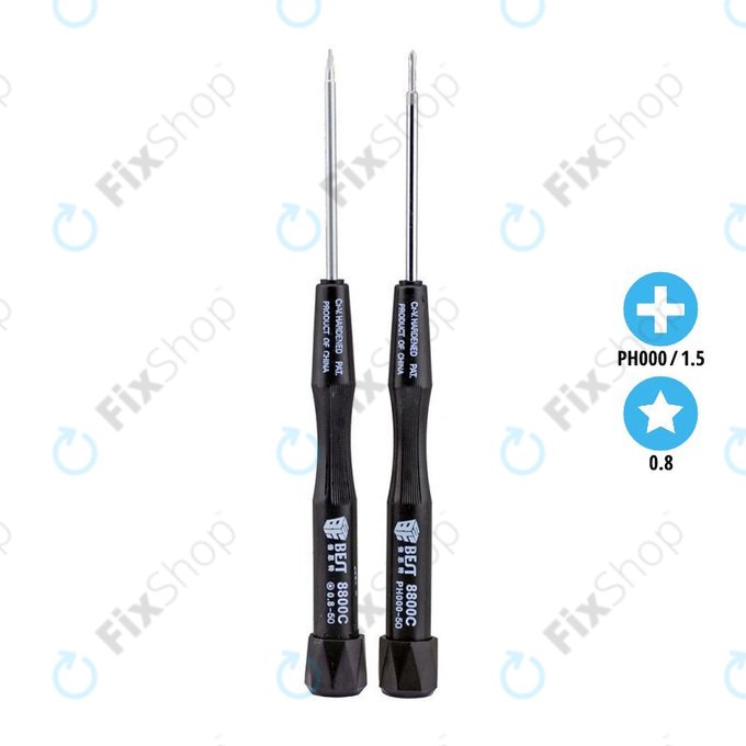 Cacciaviti Pentalobe PL1 0,8 mm e Phillips PH000 1,5 mm, Best 8800C