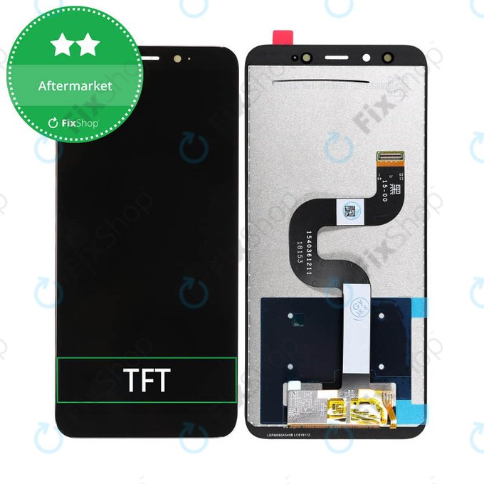 Schermo LCD per Xiaomi Mi A2 (Mi 6X), Black, Vetro touch senza cornice
