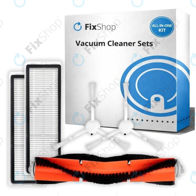 Set di ricambio per Xiaomi Mi Robot Vacuum Mop (Mijia 1C), 2 (Mijia 2C) 2 Pro+ (Mijia 1T) (1x Spazzola principale, 2x Filtri, 2x Spazzole laterali)